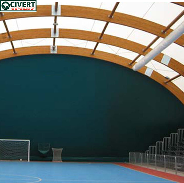Copertura a tunnel in legno lamellare per palestra - impianto sportivo